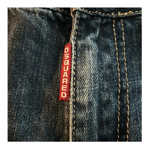 Dsquared2 Straight Leg Cropped Blue Denim Jeans Size 27 - Picture 3 of 13